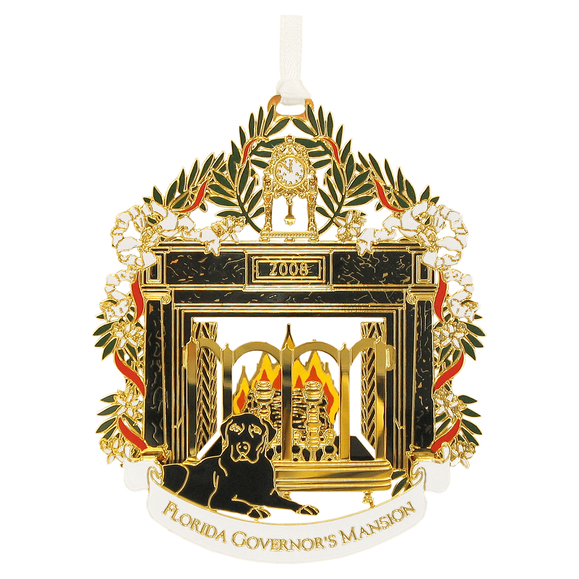 2D Gold Palted Brass Ornament with 6 Color Silkscreen