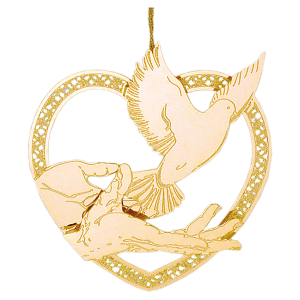 2-D Brass Ornament Finished in Gold