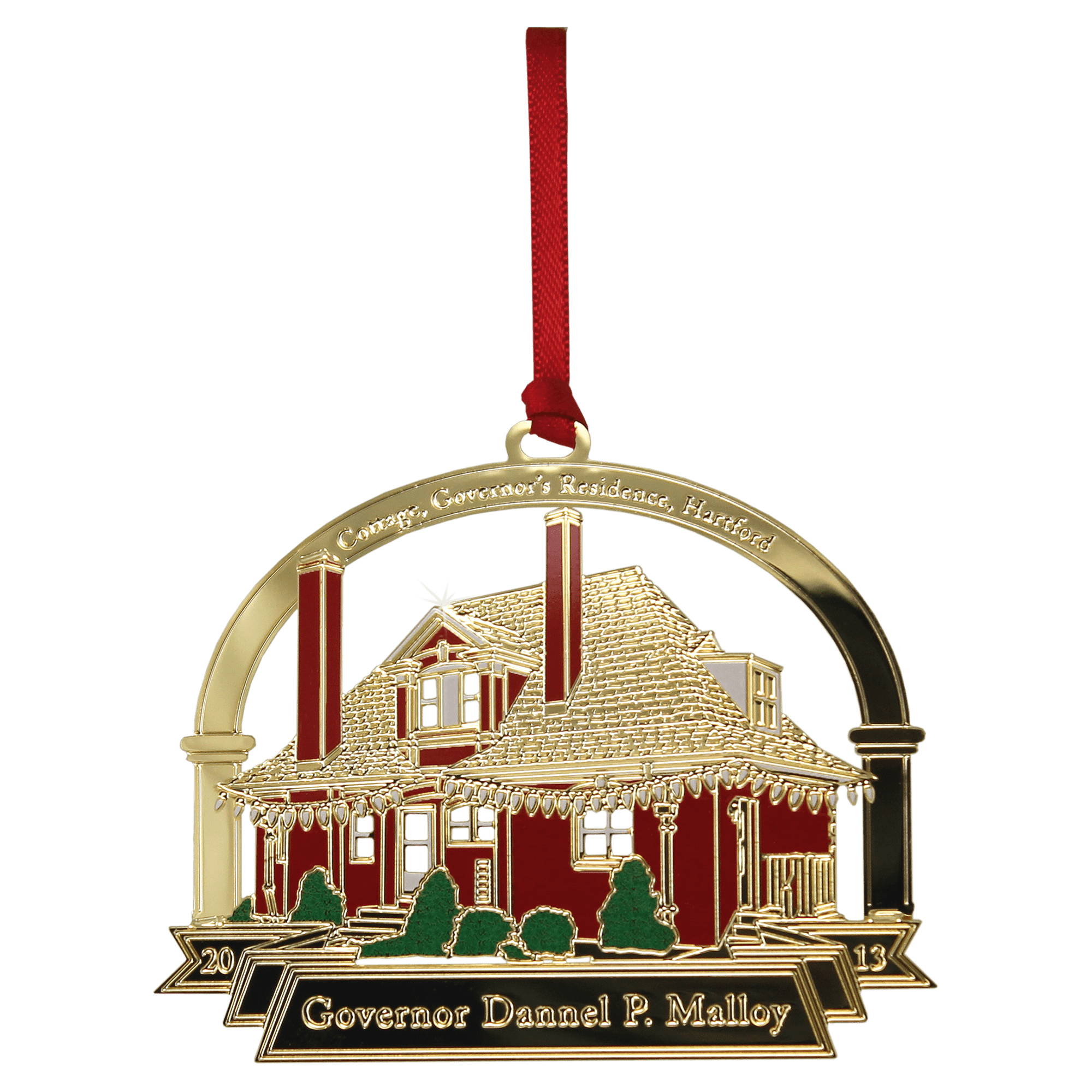 2D Gold Plated Brass Ornament with 4 Color Silkscreen (2)