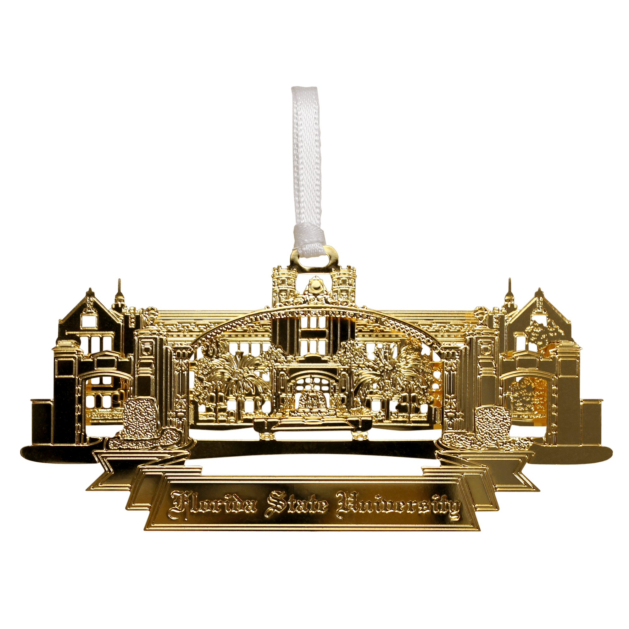 2D Gold Plated Brass Ornament with Multi-Etched Layers