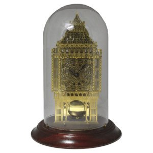 3D Brass Keepsake Clock Inside Display Case