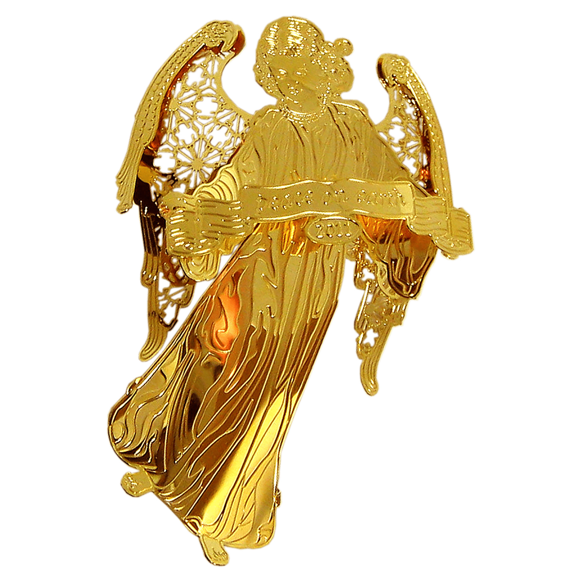 3D Gold Plated Brass Ornament (Angel)