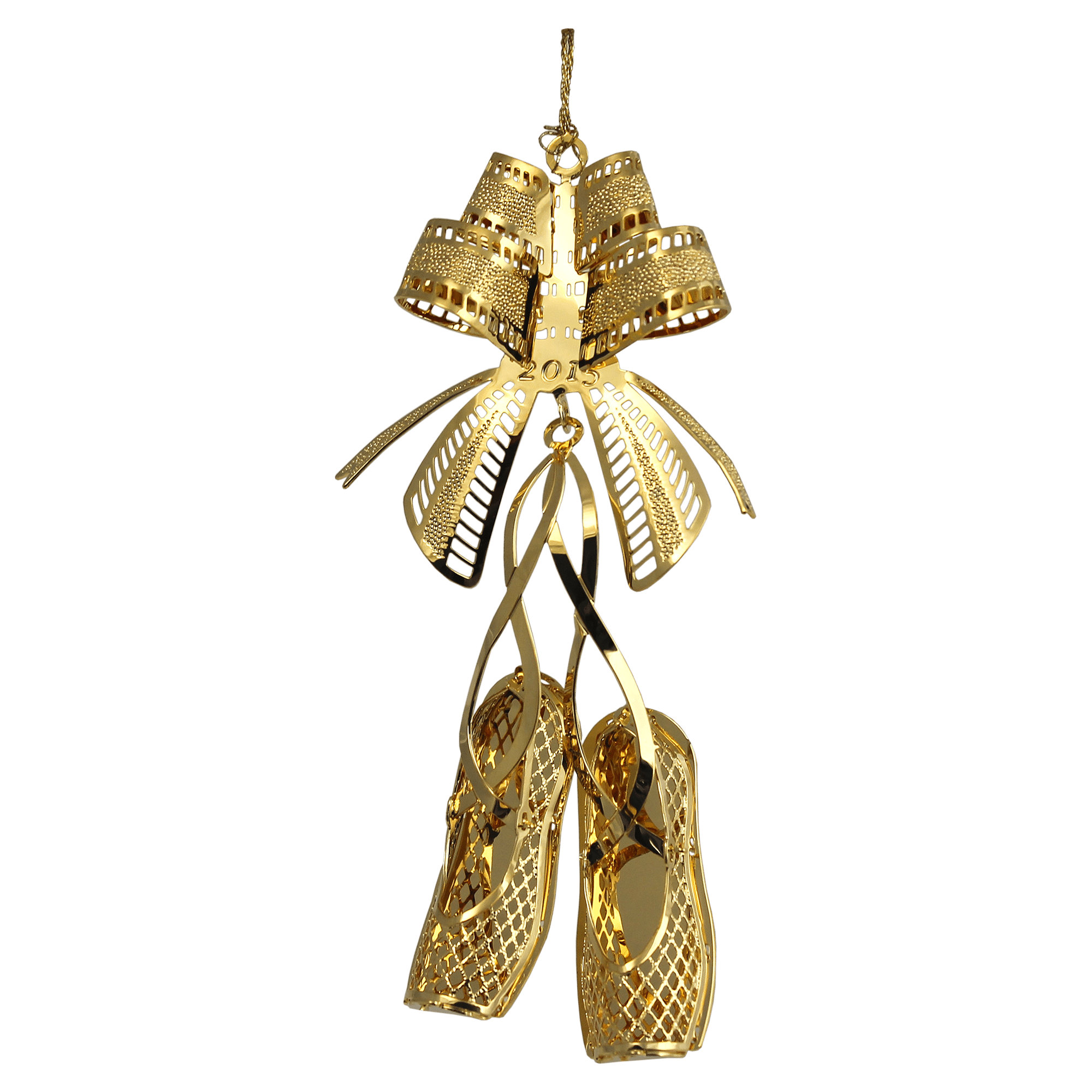 3D Gold Plated Brass Ornament (Ballet Slippers)