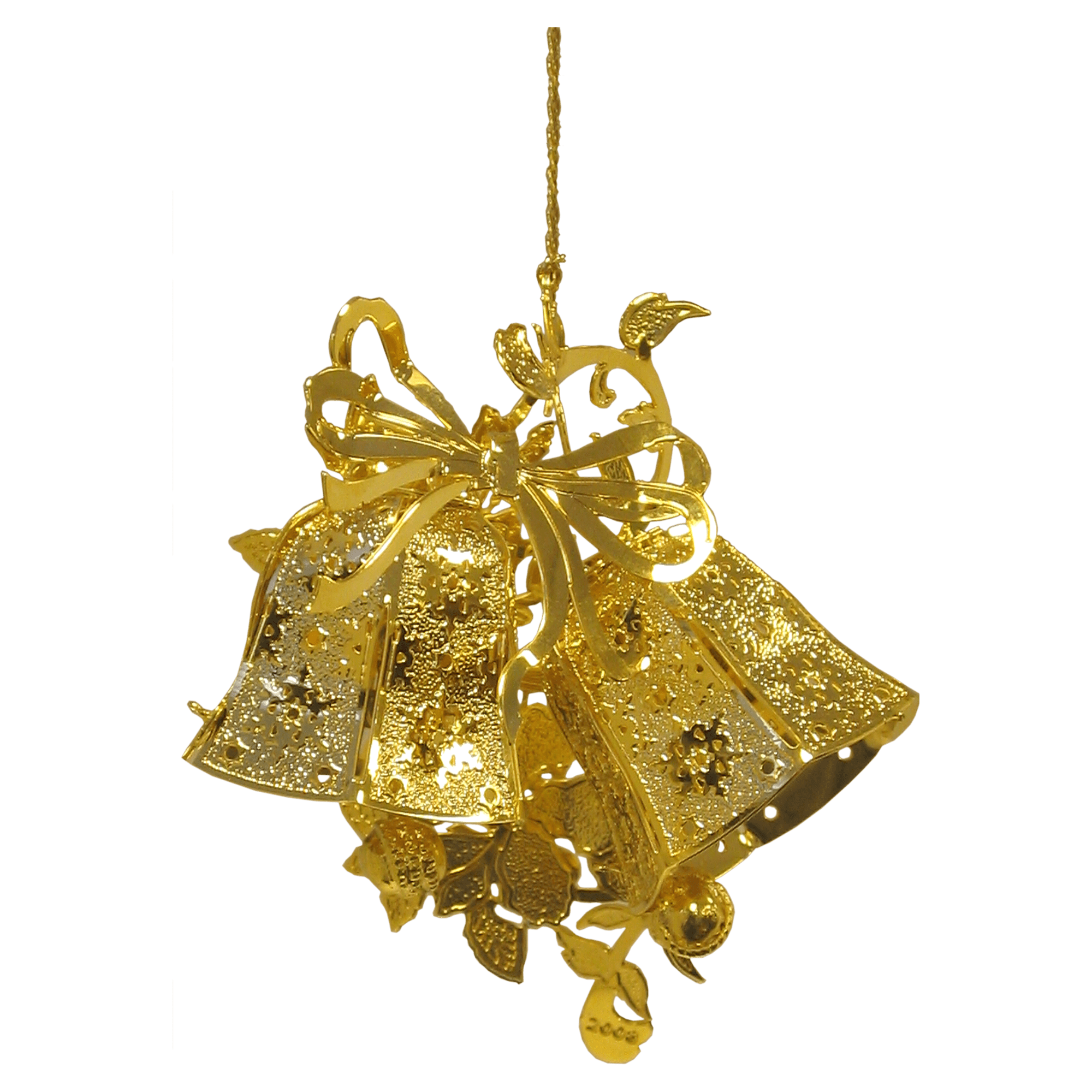 3D Gold Plated Brass Ornament (Bells)