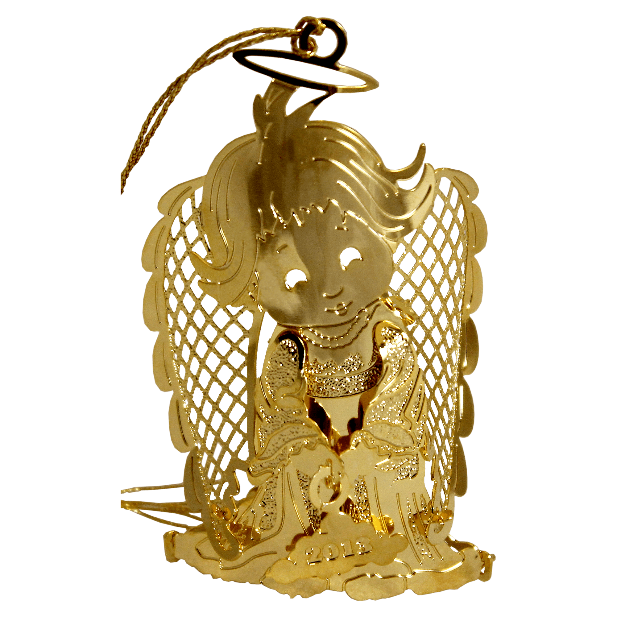 3D Gold Plated Brass Ornament (Child Angel)