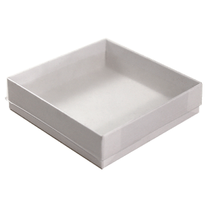 3 ½” x 3 ½” white clear top stock box