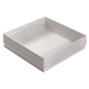 3 ½” x 3 ½” white clear top stock box