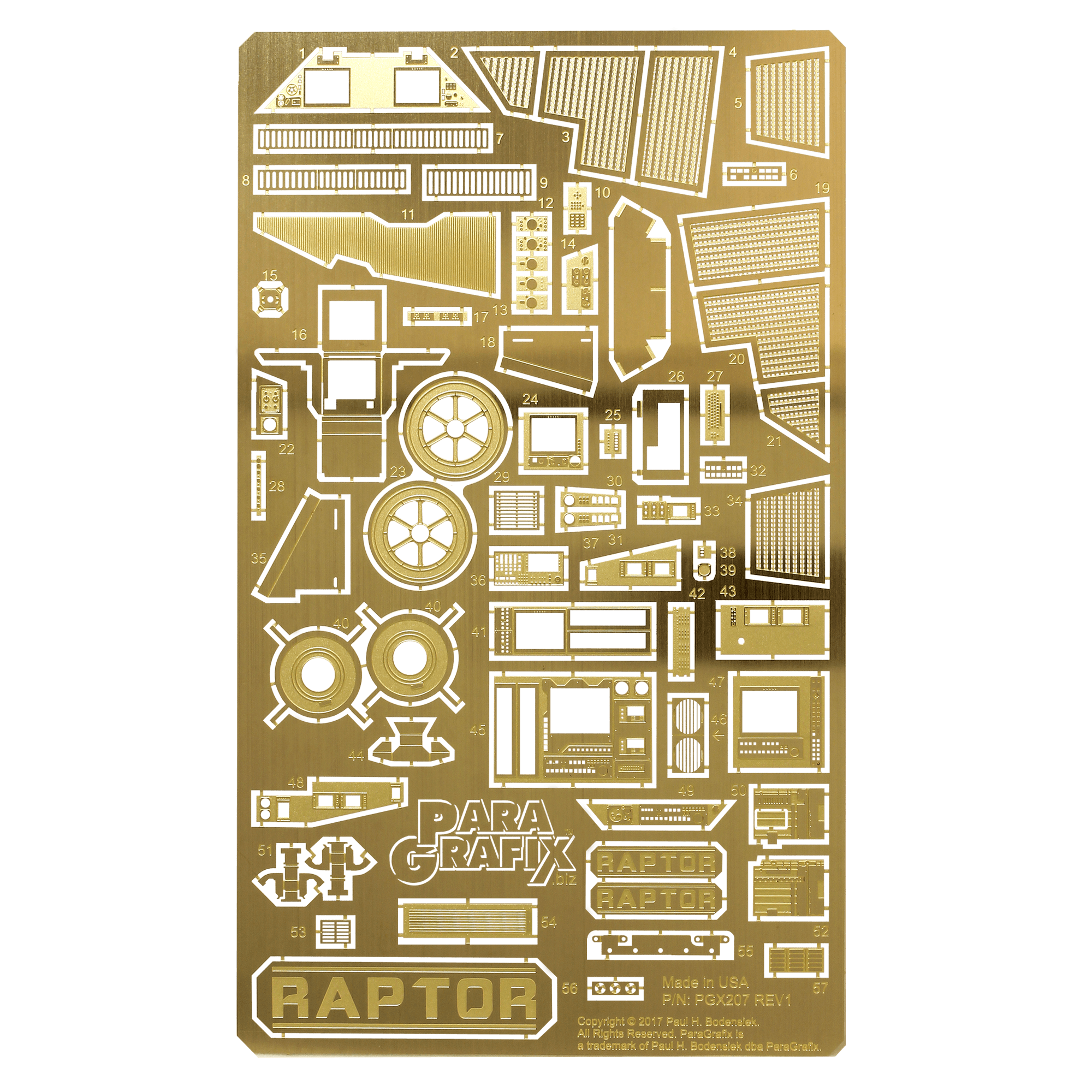 ParaGrafix Raptor Model Parts