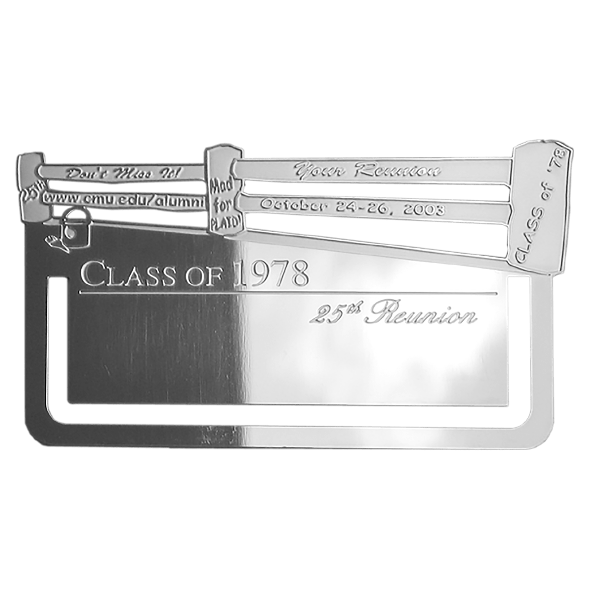 Rhodium Plated Brass Alumni Bookmark (2)