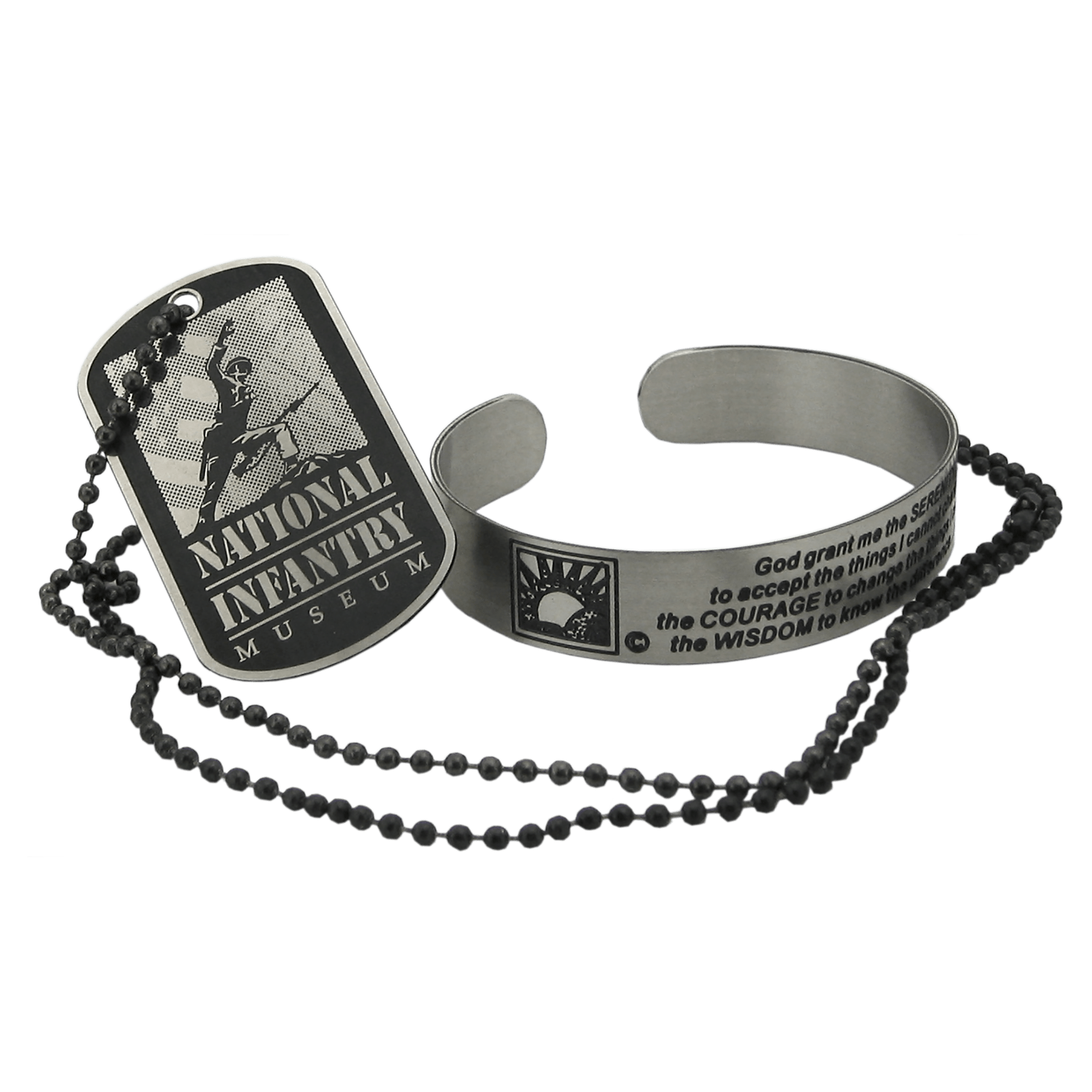 Stainless Steel Dog Tag _ Cuff with Black Back Fill (Jewlery)