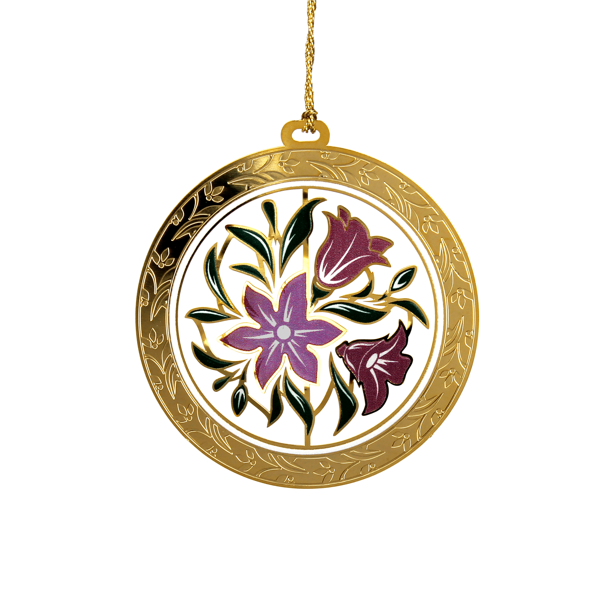2D Spinner Ornament Finished in Gold with Inkjet Color