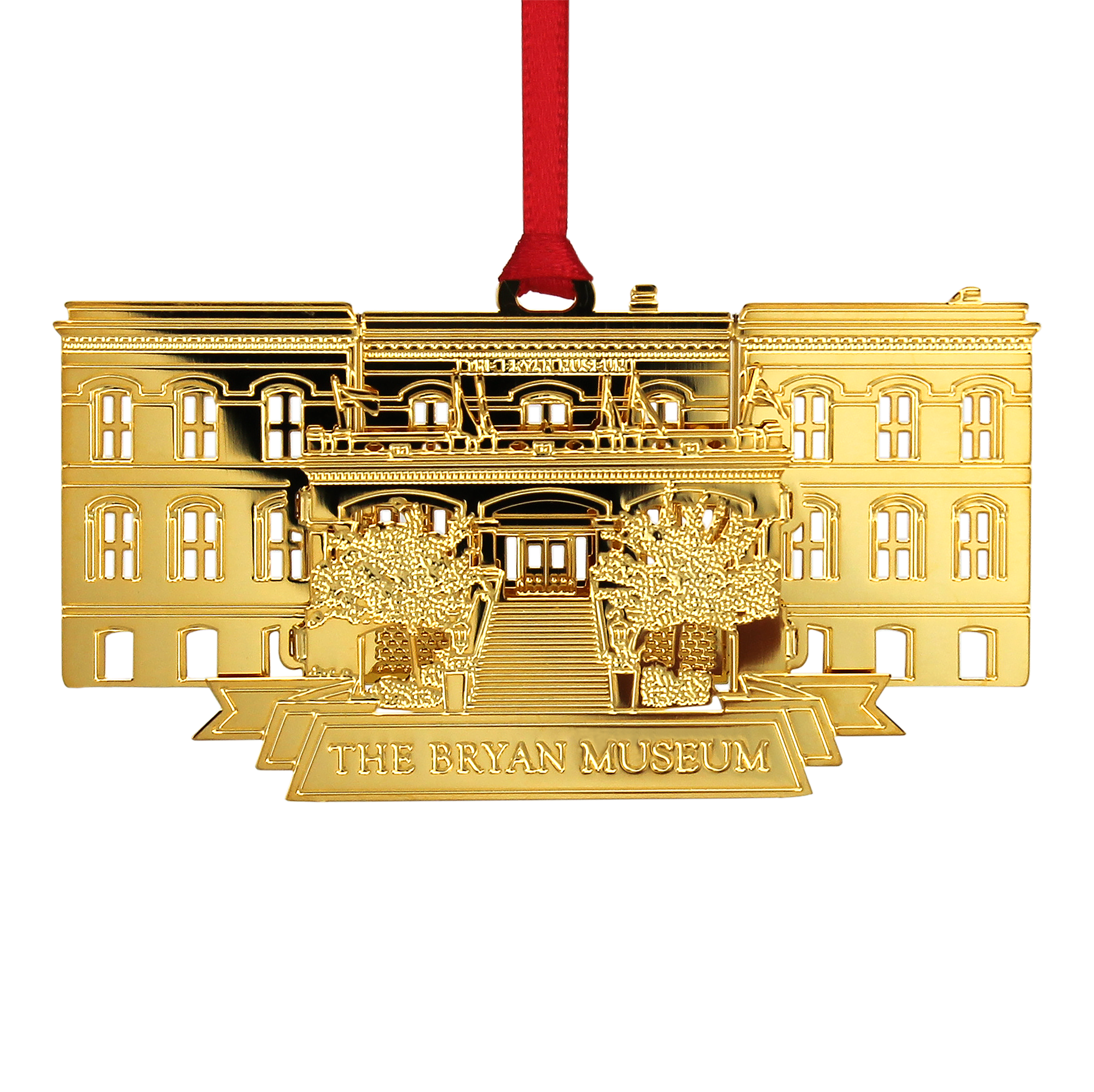 3-Level brass ornament finished in 24K bright gold