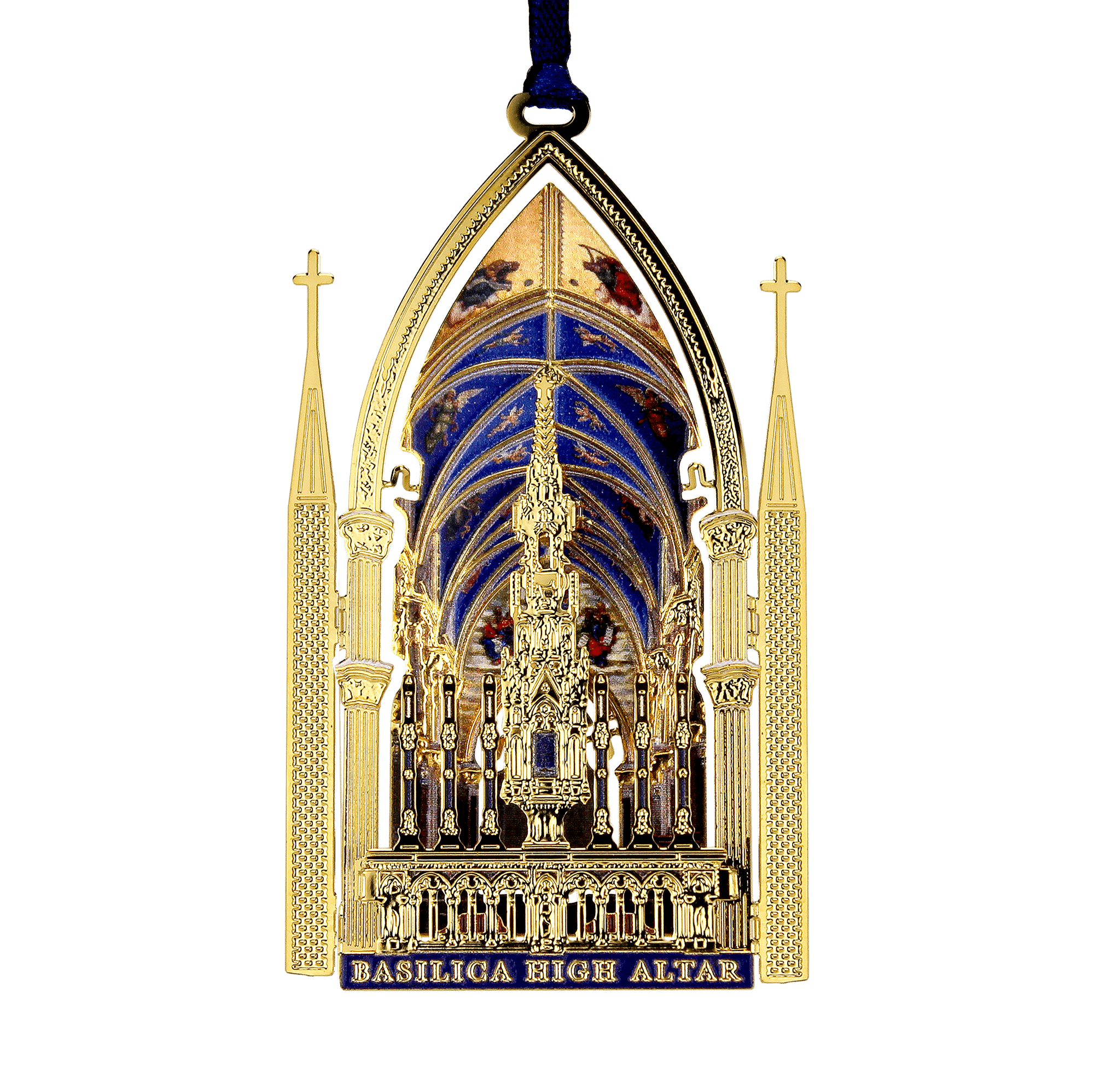 Multi-Level ornament finished in 24K gold with color