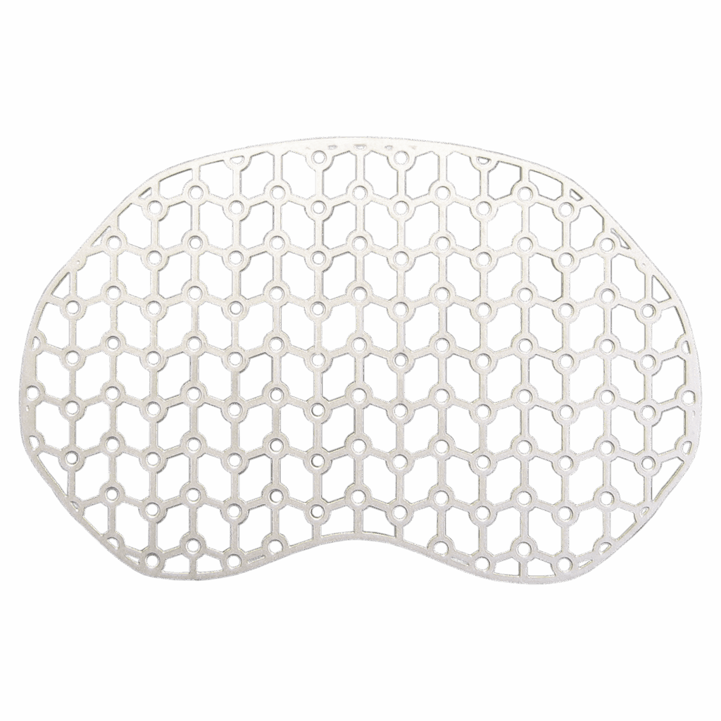 Medical-grade titanium cranial and maxillofacial mesh with precision-etched lattice structure for surgical reconstruction